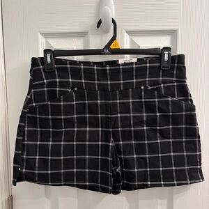 INC International Concepts High Waist Black Checkered Shorts NWT